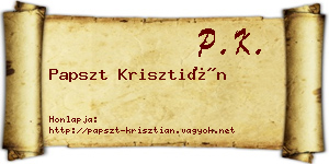 Papszt Krisztián névjegykártya